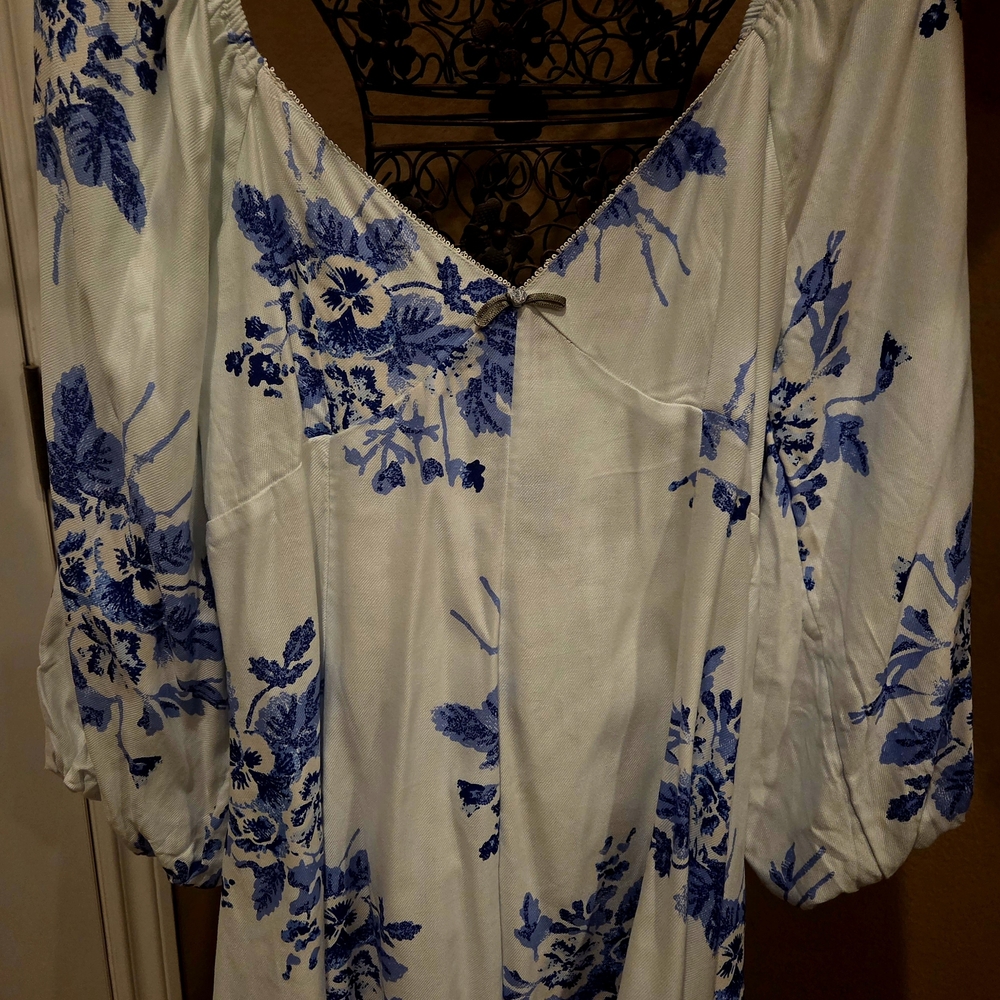 EUC Free People Blue Floral  Dress - Women